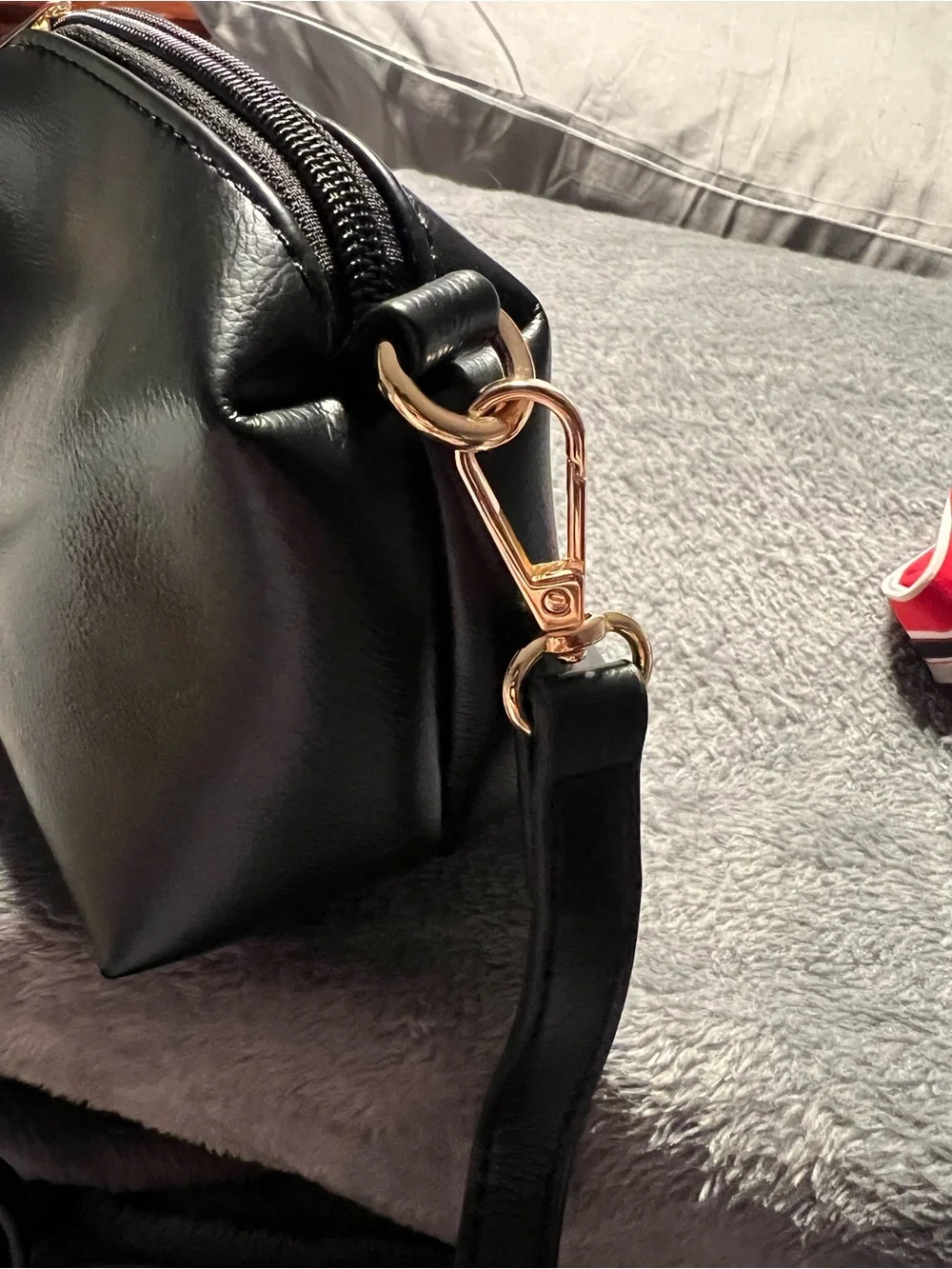 Anthropologie Black micro Crossbody with Gold Hardware